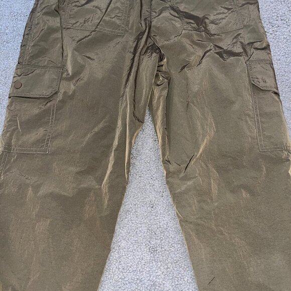 GOOD AMERICAN NYLON PARACHUTE CARGO JOGGER PANTS Chocolate Brown Size 2 = Medium - Picture 8 of 15